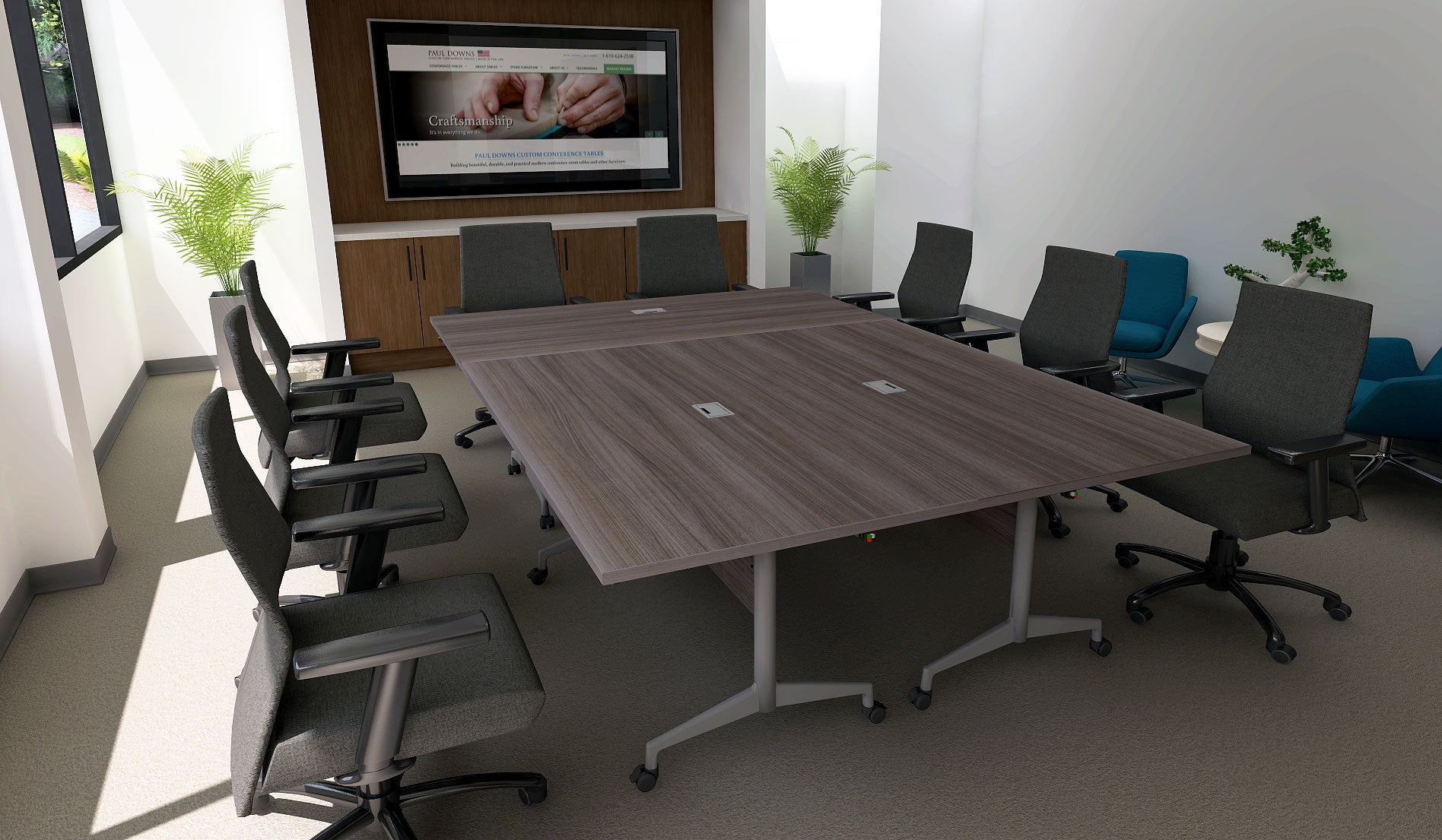 Paul Downs Cabinetmakers Rolling Folding Modular Tables