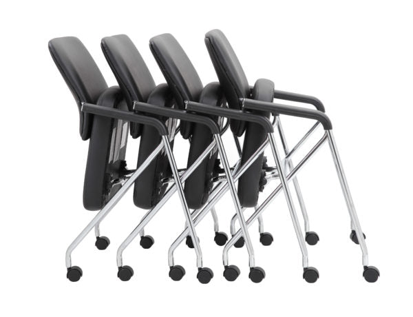 Black Caressoft Plus Training Chair With Chrome Frame, (set of 2)
