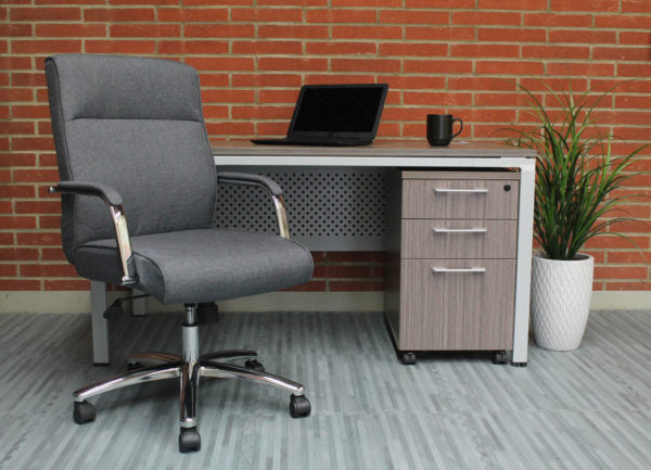Modern Executive Conference Chair-Grey Linen
