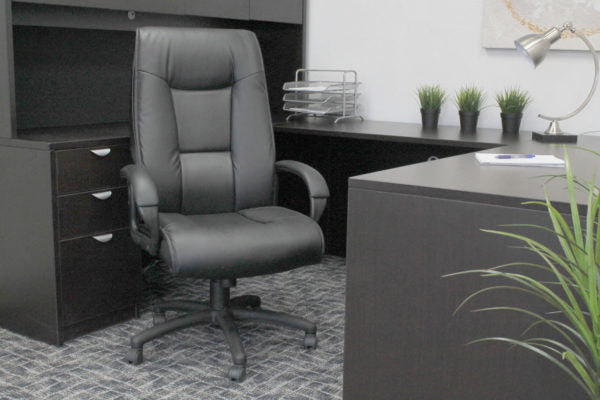 Executive Leather Plus Chair W/Padded Arm