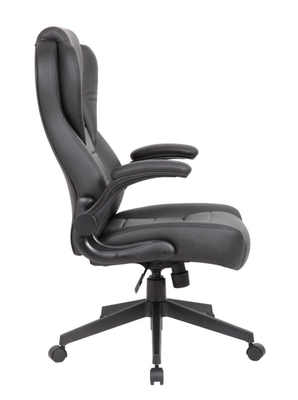 Executive High Back LeatherPlus Flip Arm Chair