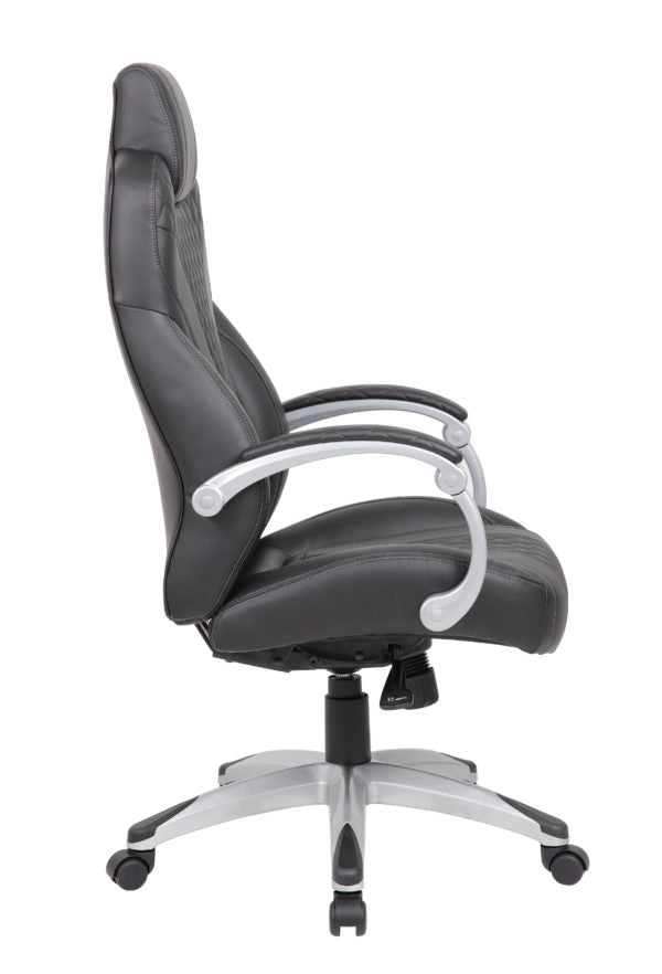 Hinged Arm Executive Chair With Synchro-Tilt, Black