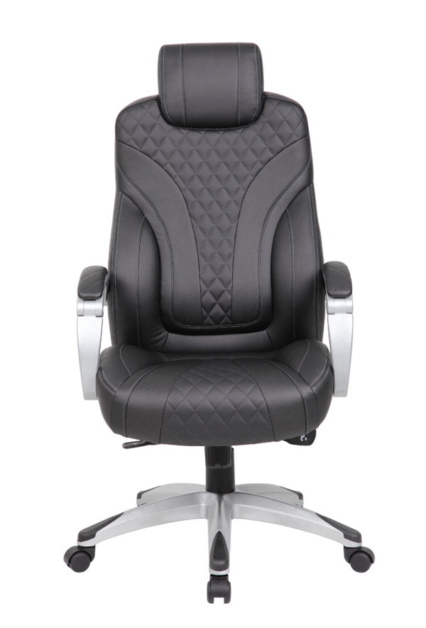 Hinged Arm Executive Chair With Synchro-Tilt, Black