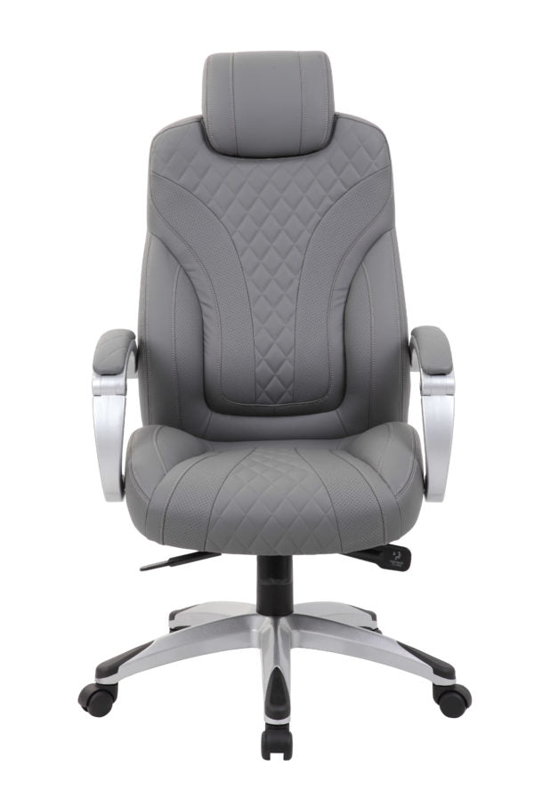Hinged Arm Executive Chair With Synchro-Tilt, Grey