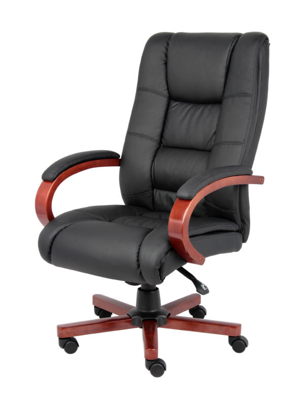 High Back Executive Wood Finished Chairs, Cherry