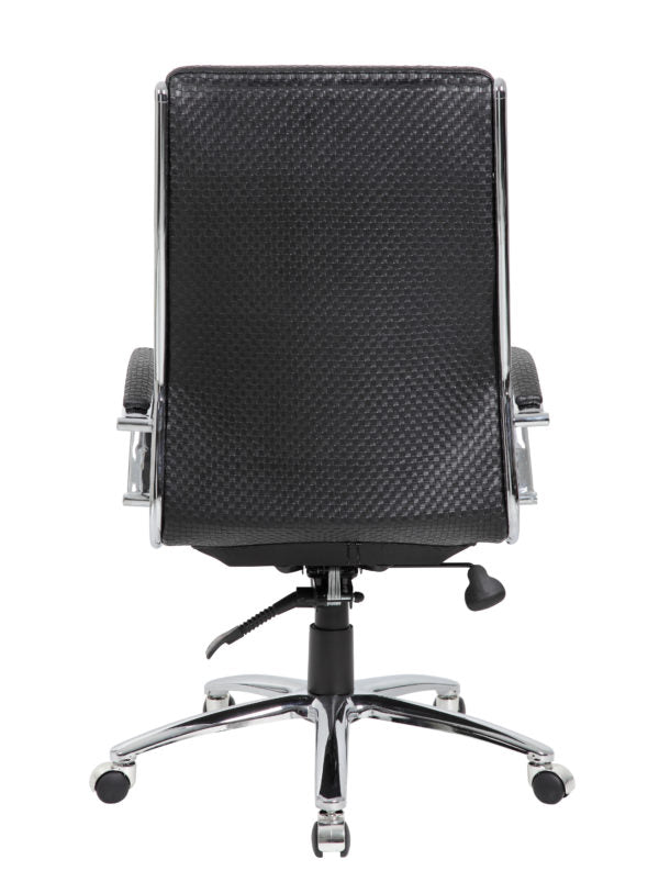 Executive Woven Textured Chair with Metal Chrome Finish