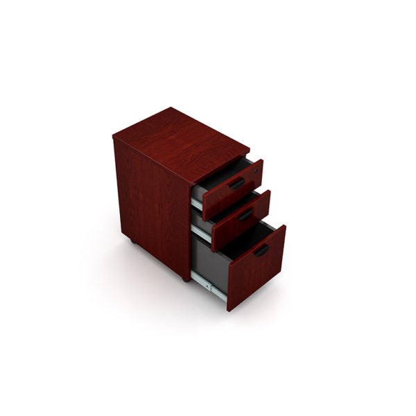 Mobile Pedestal Box/Box/File, Honey Comb Packing, Mahogany
