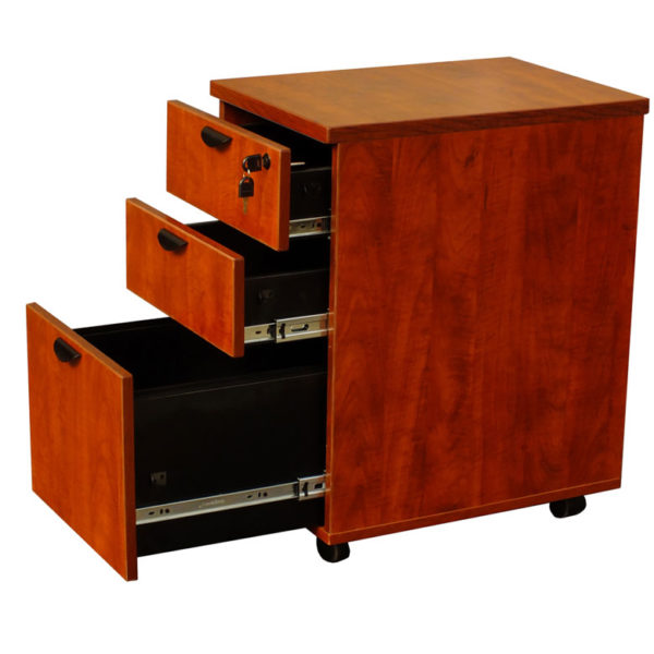 Mobile Pedestal Box/Box/File, Honey Comb Packing, Cherry